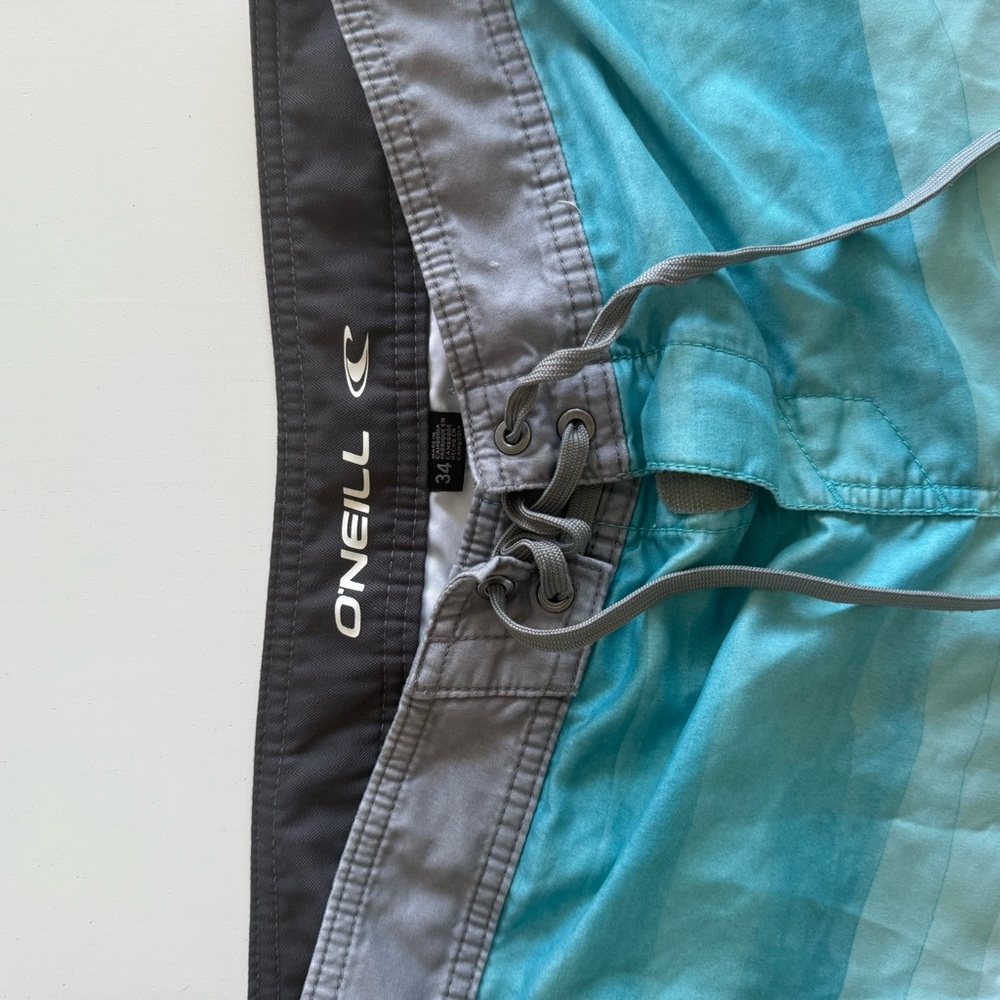 O'Neill Men's Gray and Blue Swim Shorts - Picture 2 of 4